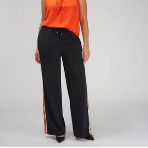 Lane Bryant Wide Leg Pants Multi Color Side Stripe Size 26/28R; Little Stretch